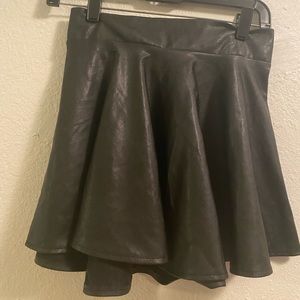 Faux leather skater skirt
